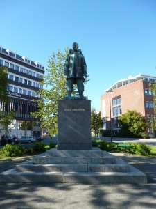Roald Amundsen stands proud in Tromso, Norway
